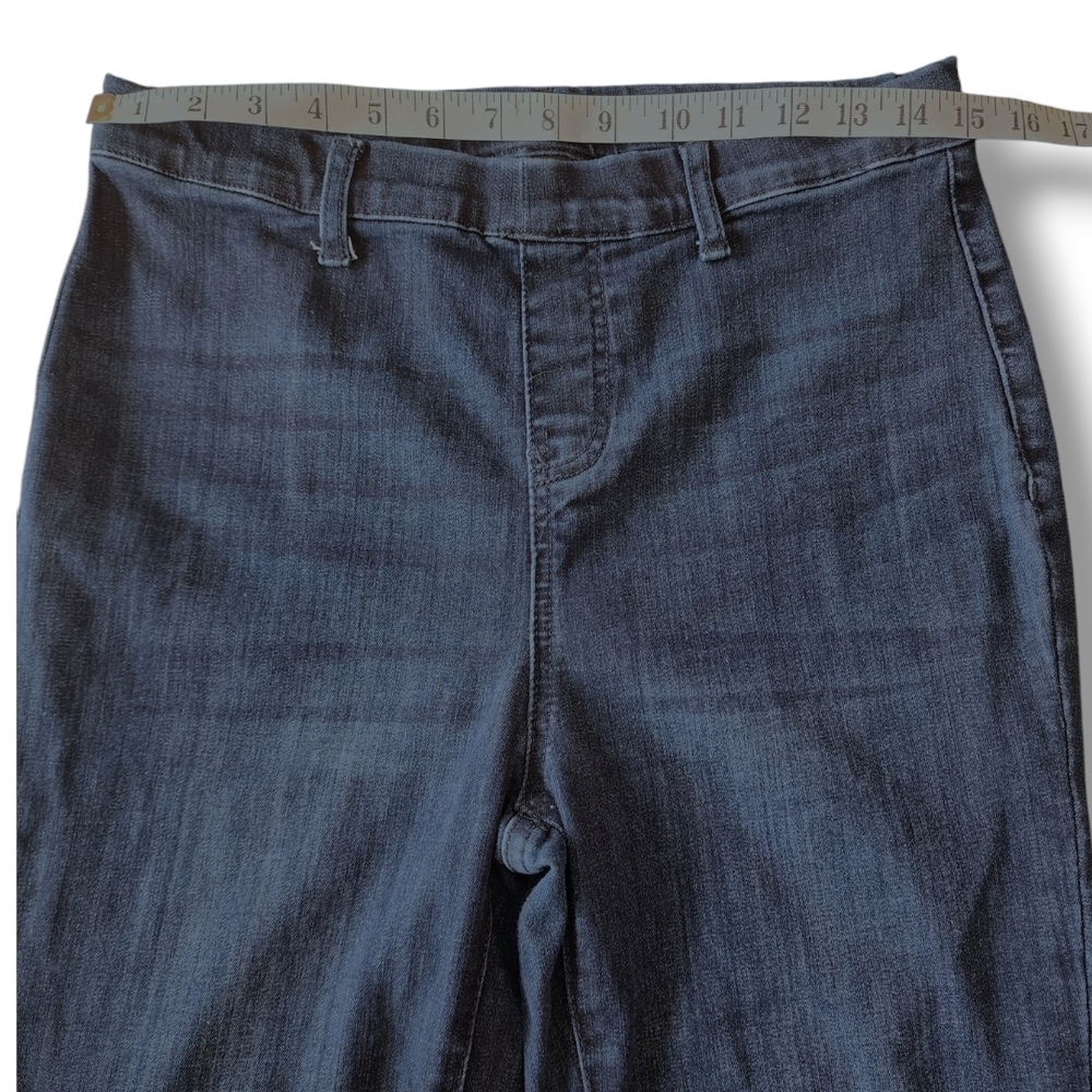 Judy Blue dark blue wash raw hem super stretch pull on super flare jeans 9/29 - Picture 5 of 13